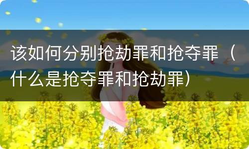 该如何分别抢劫罪和抢夺罪（什么是抢夺罪和抢劫罪）