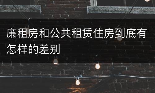 廉租房和公共租赁住房到底有怎样的差别
