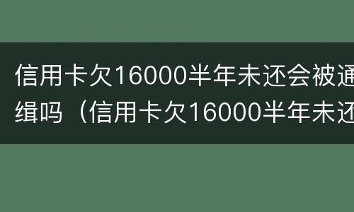 信用卡欠16000半年未还会被通缉吗（信用卡欠16000半年未还会被通缉吗知乎）