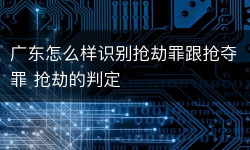 广东怎么样识别抢劫罪跟抢夺罪 抢劫的判定