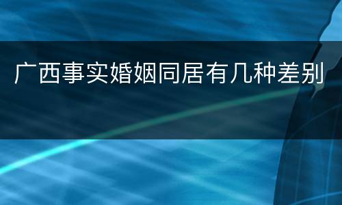 广西事实婚姻同居有几种差别