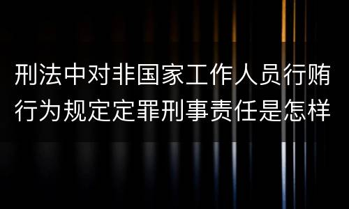 刑法中对非国家工作人员行贿行为规定定罪刑事责任是怎样