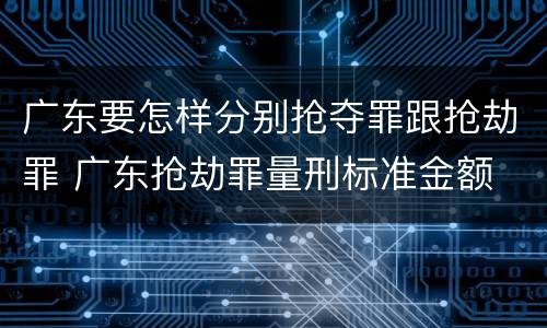 广东要怎样分别抢夺罪跟抢劫罪 广东抢劫罪量刑标准金额