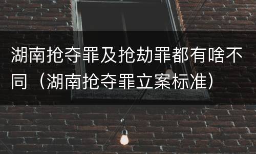 湖南抢夺罪及抢劫罪都有啥不同（湖南抢夺罪立案标准）