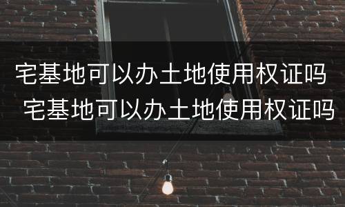 宅基地可以办土地使用权证吗 宅基地可以办土地使用权证吗多少钱