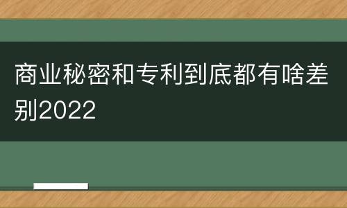 商业秘密和专利到底都有啥差别2022