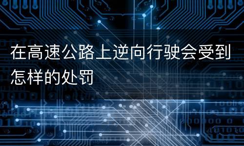 在高速公路上逆向行驶会受到怎样的处罚