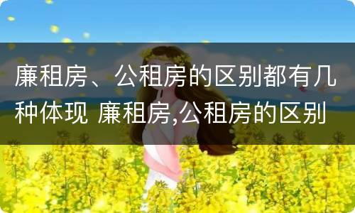 廉租房、公租房的区别都有几种体现 廉租房,公租房的区别都有几种体现形式