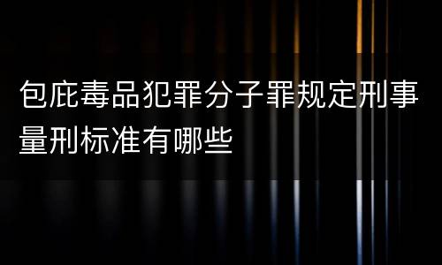 包庇毒品犯罪分子罪规定刑事量刑标准有哪些