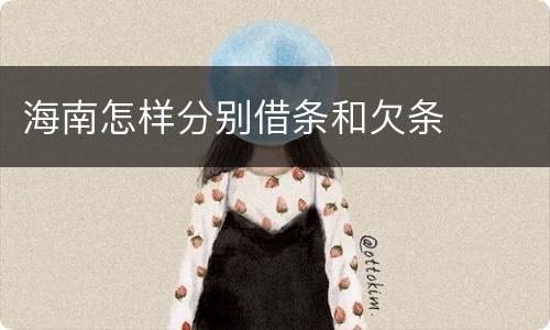 海南怎样分别借条和欠条
