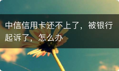 中信信用卡还不上了，被银行起诉了，怎么办