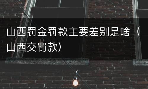 山西罚金罚款主要差别是啥（山西交罚款）