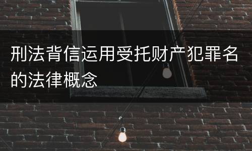 刑法背信运用受托财产犯罪名的法律概念