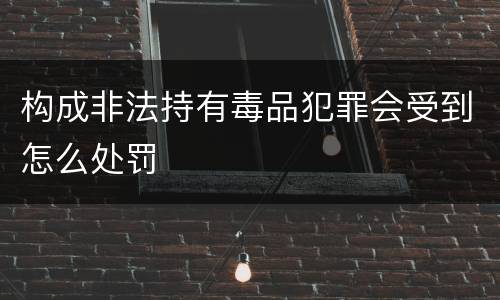 构成非法持有毒品犯罪会受到怎么处罚