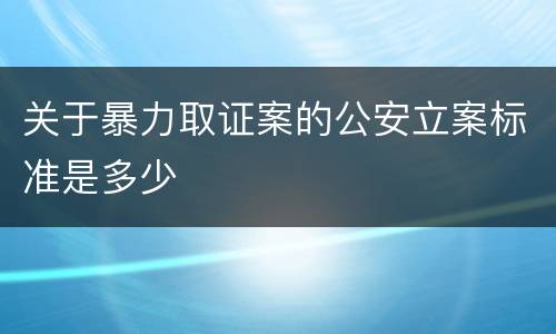 关于暴力取证案的公安立案标准是多少