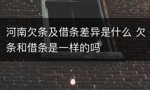河南欠条及借条差异是什么 欠条和借条是一样的吗