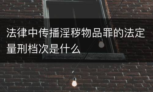 法律中传播淫秽物品罪的法定量刑档次是什么