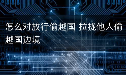 怎么对放行偷越国 拉拢他人偷越国边境