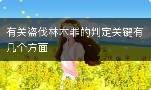 有关盗伐林木罪的判定关键有几个方面