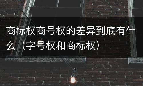 商标权商号权的差异到底有什么（字号权和商标权）