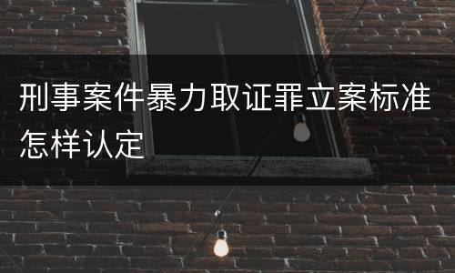 刑事案件暴力取证罪立案标准怎样认定