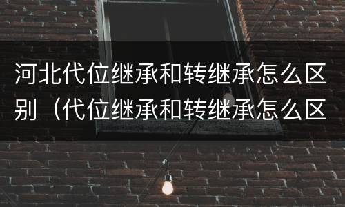 河北代位继承和转继承怎么区别（代位继承和转继承怎么区分）