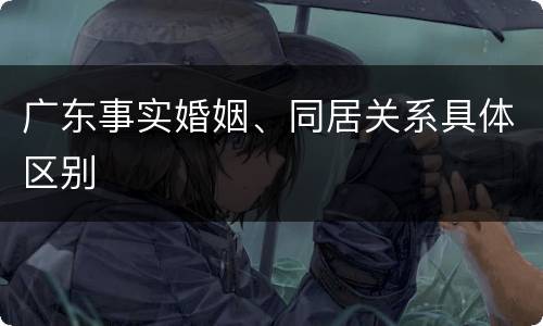 广东事实婚姻、同居关系具体区别