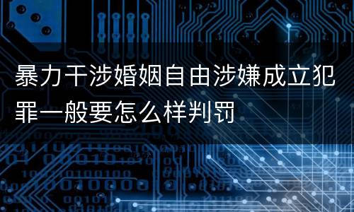 暴力干涉婚姻自由涉嫌成立犯罪一般要怎么样判罚