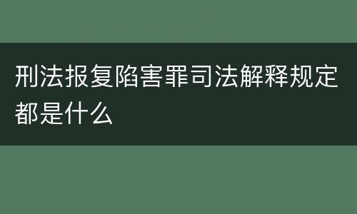 刑法报复陷害罪司法解释规定都是什么