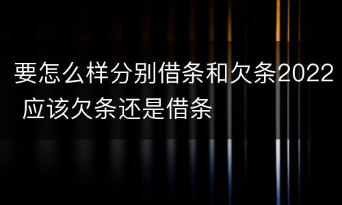 要怎么样分别借条和欠条2022 应该欠条还是借条