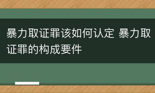 暴力取证罪该如何认定 暴力取证罪的构成要件