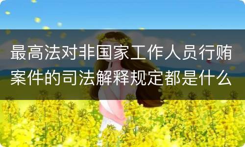 最高法对非国家工作人员行贿案件的司法解释规定都是什么