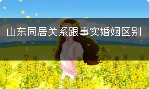 山东同居关系跟事实婚姻区别