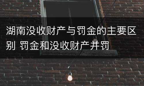 湖南没收财产与罚金的主要区别 罚金和没收财产并罚