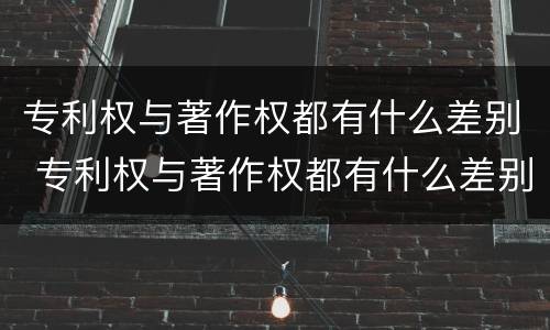 专利权与著作权都有什么差别 专利权与著作权都有什么差别呢