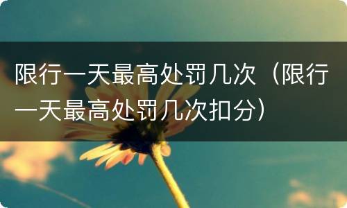 限行一天最高处罚几次（限行一天最高处罚几次扣分）