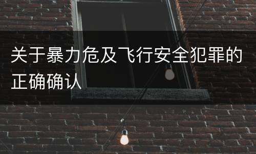 关于暴力危及飞行安全犯罪的正确确认