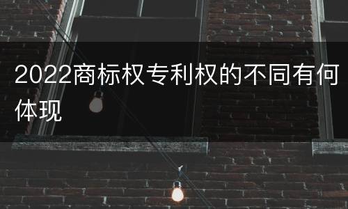 2022商标权专利权的不同有何体现