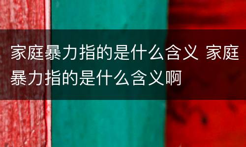 家庭暴力指的是什么含义 家庭暴力指的是什么含义啊
