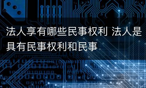 法人享有哪些民事权利 法人是具有民事权利和民事
