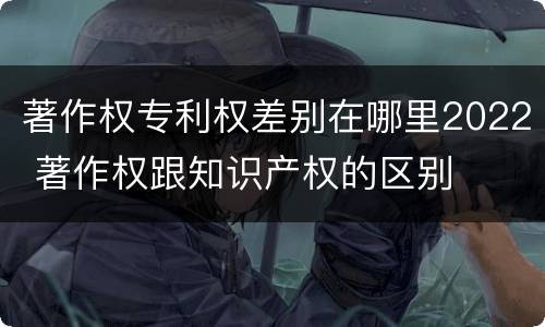 著作权专利权差别在哪里2022 著作权跟知识产权的区别