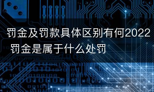 罚金及罚款具体区别有何2022 罚金是属于什么处罚