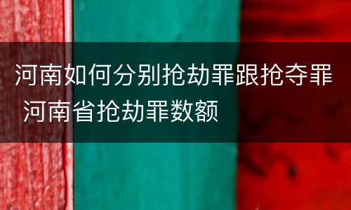 河南如何分别抢劫罪跟抢夺罪 河南省抢劫罪数额