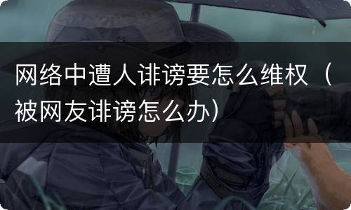 网络中遭人诽谤要怎么维权（被网友诽谤怎么办）
