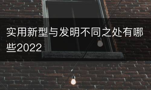 实用新型与发明不同之处有哪些2022