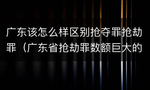广东该怎么样区别抢夺罪抢劫罪（广东省抢劫罪数额巨大的标准）