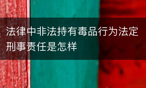 法律中非法持有毒品行为法定刑事责任是怎样