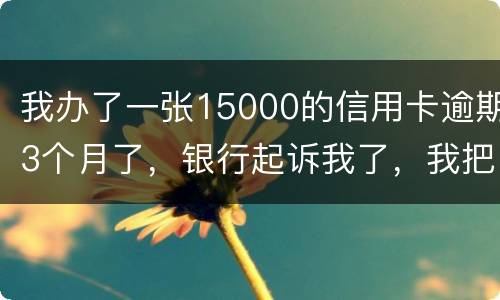 我办了一张15000的信用卡逾期3个月了，银行起诉我了，我把钱还上应该可以吧