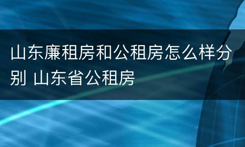山东廉租房和公租房怎么样分别 山东省公租房