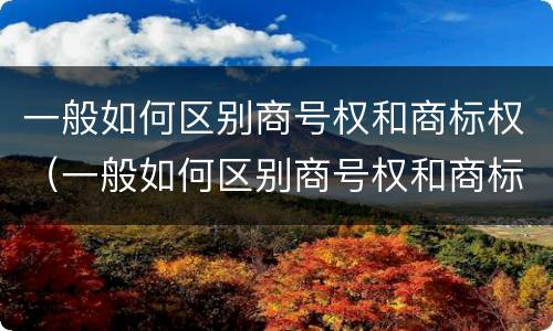 一般如何区别商号权和商标权（一般如何区别商号权和商标权呢）